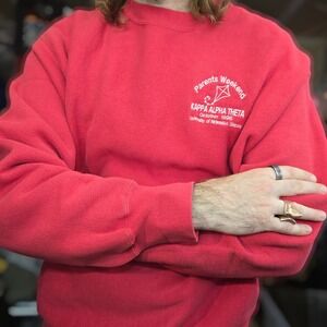 VTG Lee‎ Kappa Alpha Theta Parents Weekend Sweatshirt Red Nebraska 1996 Men's XL